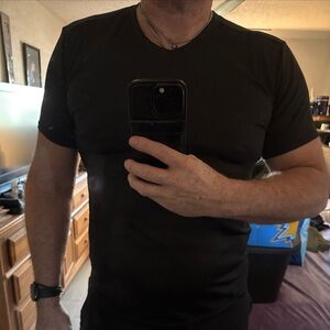 Essentials Black Polyester T-Shirt